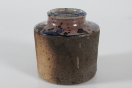Danish Studio Ceramic Vase by Chris Moes Earthen Colors with Speckles of Black and Purple, 1970s Danish Mid-century Ceramics.