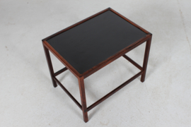 Kurt Østervig Side Table of Rosewood and Black Formica Made in Denmark in 1960s