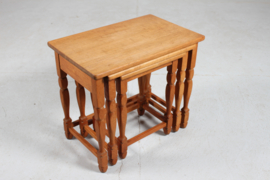 SOLD - Danish Henning Kjærnulf Style Set of Nesting Tables of Solid Oak, 1970s. Vintage Danish Furniture