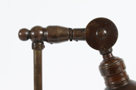 Bauhaus Telescopic and Flexible Desk Lamp of Brass with Brown Patina. In the Style of Christian Dell/Kaiser Idell 1930s.