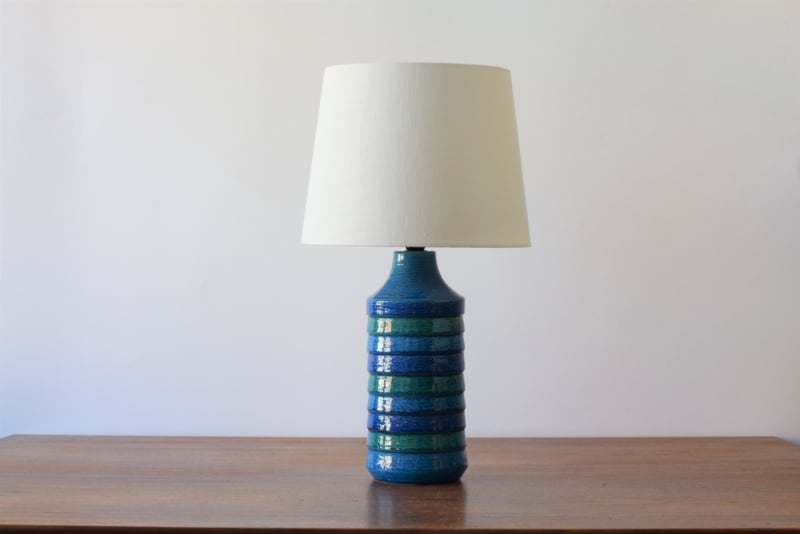 Bitossi Italy Aldo Londi Attr Blue Striped Table Lamp Italian Mid Century Ceramic Lighting Price Upon Request New Arrivals Danishmood Com