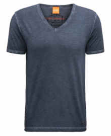 Regular-fit T-shirt van dyed-katoen Blauw