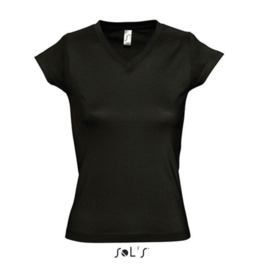 Women T-shirt V-hals - Deep Black