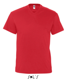 Men T-shirt V-hals - Red
