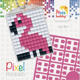 Pixel sleutelhanger - Flamingo
