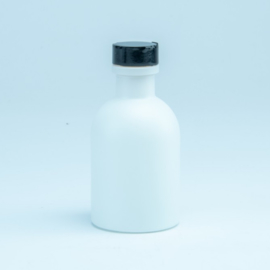Luxe fles Wit - Zwarte Dop / 250ml LARGE