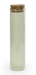Glazen COTTON tube met deksel kurk