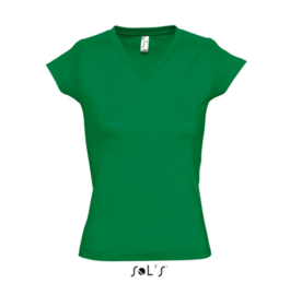 Women T-shirt V-hals - Kelly Green