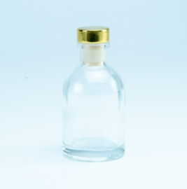 Luxe flesje Transparant - Gouden Dop 50ml