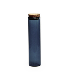 Glazen SILVER BLUE tube met deksel kurk
