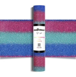Ombré Glitter Heat Transfer Vinyl 1,5m - Rainbow Blue Teckwrapcraft *NEW*