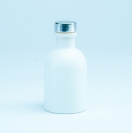 Luxe flesje Wit - Zilveren Dop 50ml