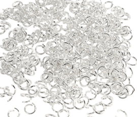 Jump rings, silver-plated, (400st)