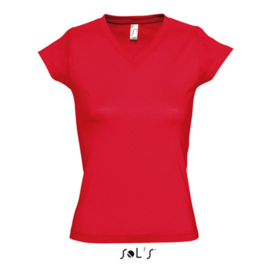 Women T-shirt V-hals - Red
