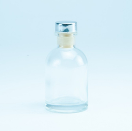 Luxe fles Transparant - Zilveren Dop / 250ml LARGE