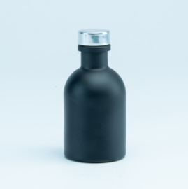 Luxe fles Zwart - Zilveren Dop / 250ml LARGE