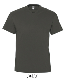 Men T-shirt V-hals - Dark Grey (solid)
