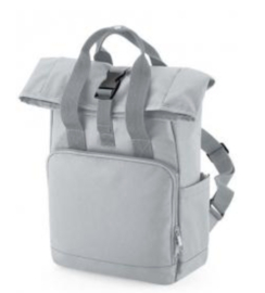 Recycled Mini Twin Handle Roll-Top Backpack - Light Grey 