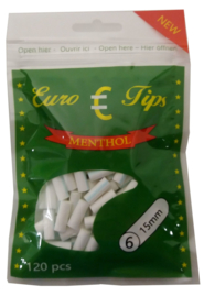 Euro Tips slim filters 6mm MENTHOL 120 stuks