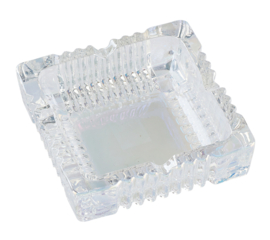 Champ Asbak regenboogglas vierkant 12 x 12 x 3,5 cm