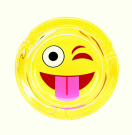Asbak glas Smiley: 3,5 cm Ø 8,5cm  Knipoog
