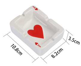 Asbak ceramiek Casino Harten aas