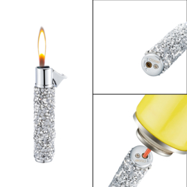 Aansteker piezo Daimond collection metaal zilver