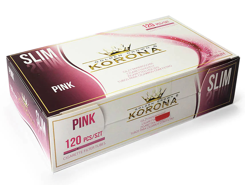 Korona SLIM hulzen pink 120st