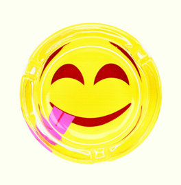 Asbak glas Smiley: 3,5 cm Ø 8,5cm  LOL