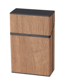 Sigarettenbox push  20 stuks houtlook