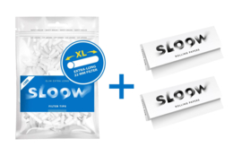 Sloow slim filters XL (6mm) 100st  + 2x Sloow vloei
