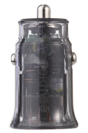 Tekmee auto adapter 2 poort Type-C+USBlader 12W 2.4A Crystal