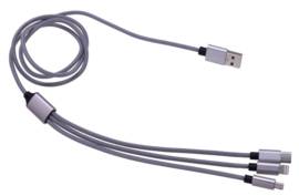 Tekmee 3in1 oplaadkabel MicroUSB-Iphone-USB C