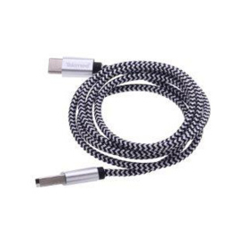 Tekmee data/oplaadkabel nylon 2A 1 mtr Type C - Wit