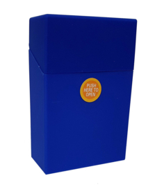 Sigaretten box Push 20st rubber blauw