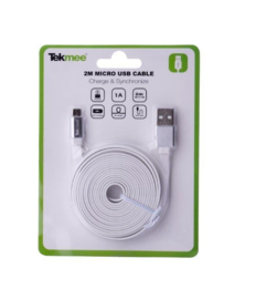Tekmee Laadkabel micro USB 2 mtr wit