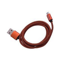 Tekmee data/oplaadkabel nylon 2A 1mtr Micro USB - Oranje