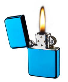 Champ benzine aansteker met gewone vlam hoogglans blauw