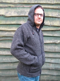 Wollen Nepal vest Charcoal