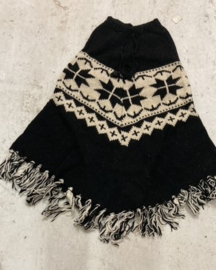 Gebreide wollen poncho Black Stardust