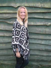 Grijs Zwarte Poncho