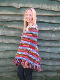 Gebreide Multicolour Poncho