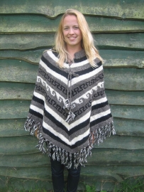 Gebreide Wollen Poncho