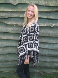 Grijs Zwarte Poncho