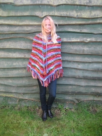 Gebreide Multicolour Poncho