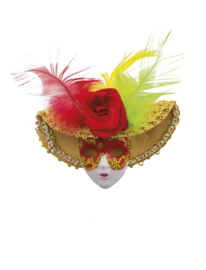 Venetiaans masker rood/geel/ groen