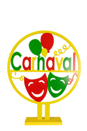 Houten cirkel op standaard Carnaval ( Levertijd 1-3 werkdagen)