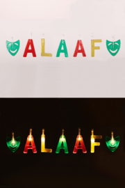 Lichtsnoer Alaaf met 2 maskers