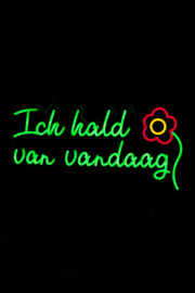 Led Neon bord : Ich hald van vandaag ( op bestelling)