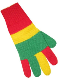 Handschoenen rood geel groen